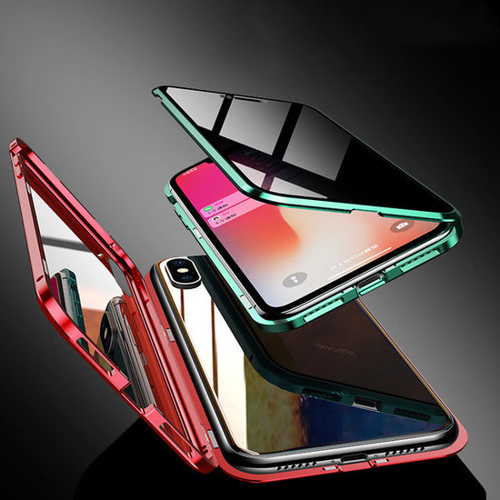 Magnetic Privacy Phone Case – Anti-Peep Tempered Glass Flip Cover
