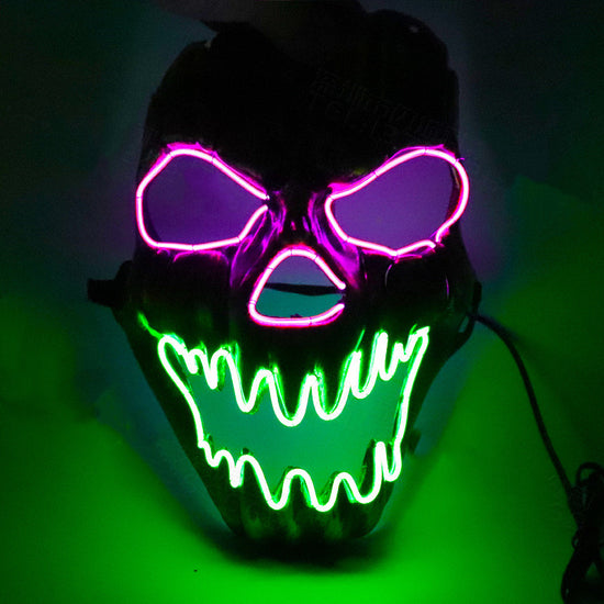 LED Glow Face Mask – Fire Unicorn Party & Halloween Mask