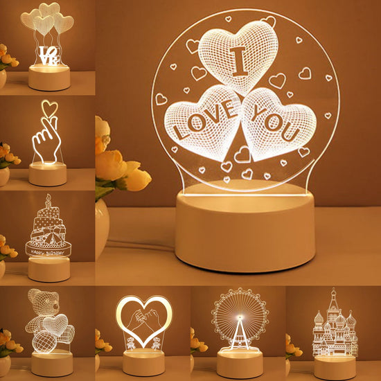 3D Acrylic LED Night Light – USB Illusion Lamp