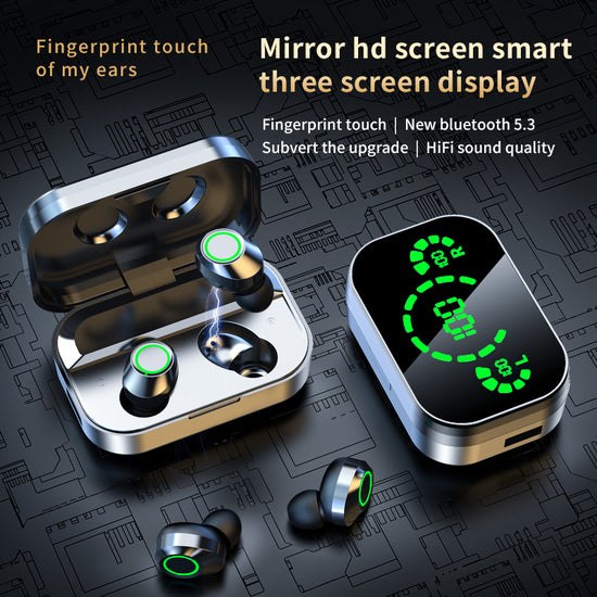 YD03 Wireless Bluetooth-compatible Headset TWS Large Screen Smart Digital Display
