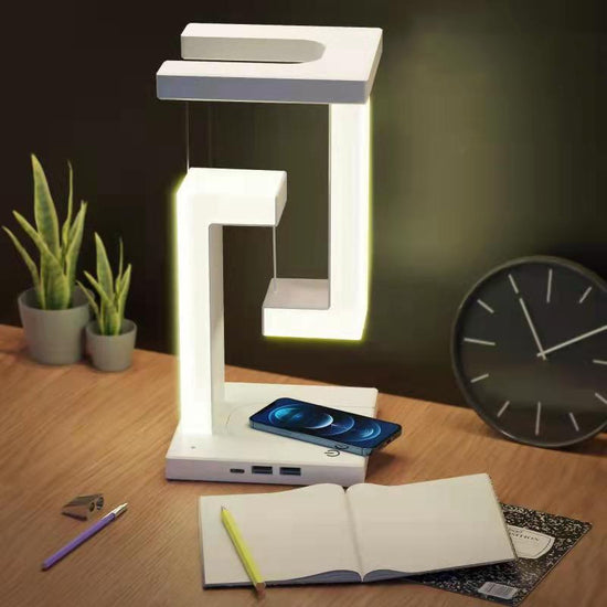 Floating Magnetic Desk Lamp – Wireless Charger & Eye Protection Light
